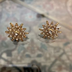 Starburst shaped earrings with crystal gems